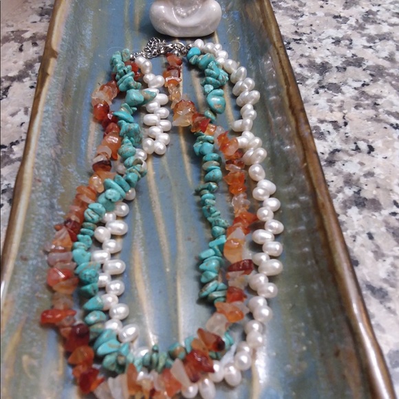 3 strand necklace. 18” with extender to 20” - Picture 2 of 3